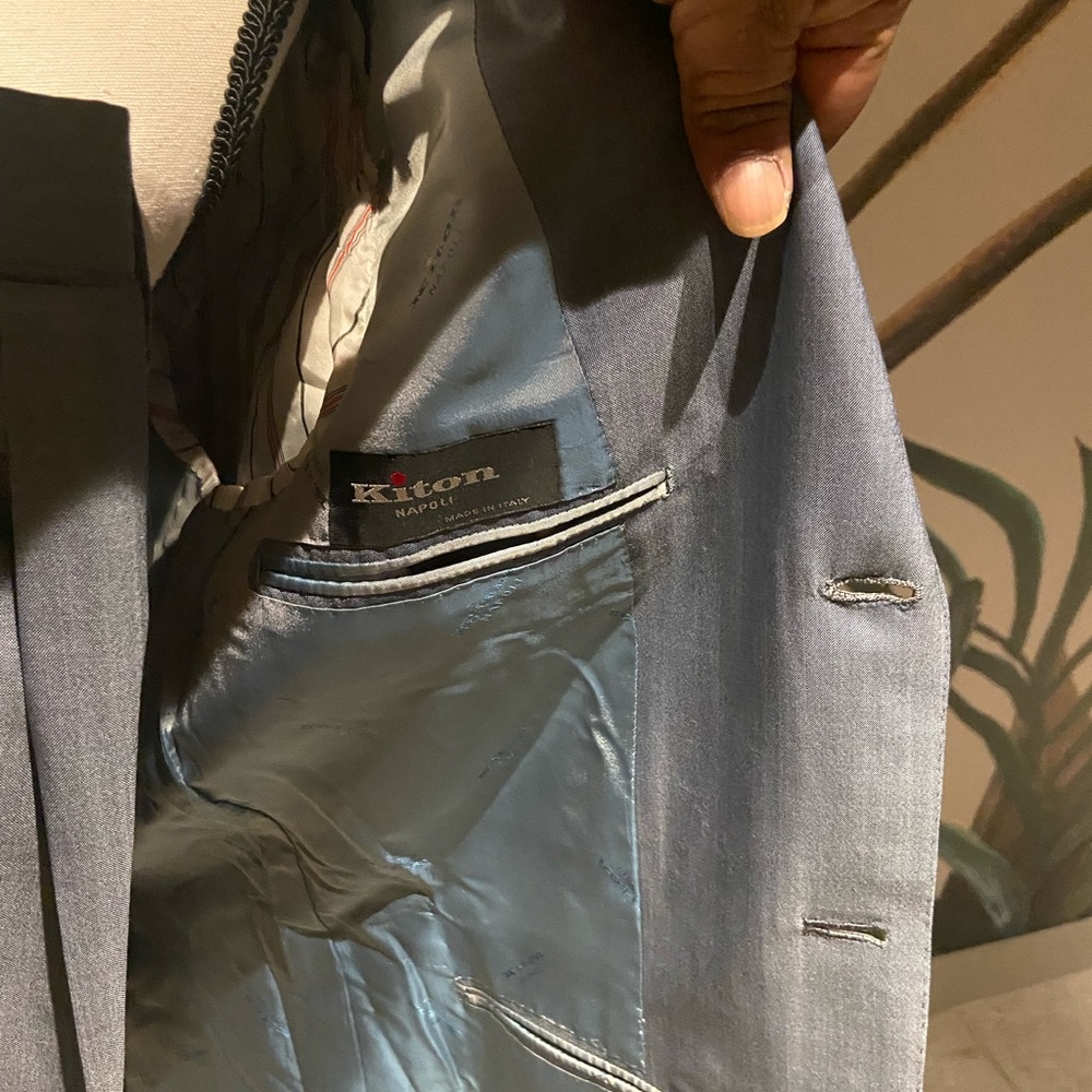 Kiton suit light blue size 33